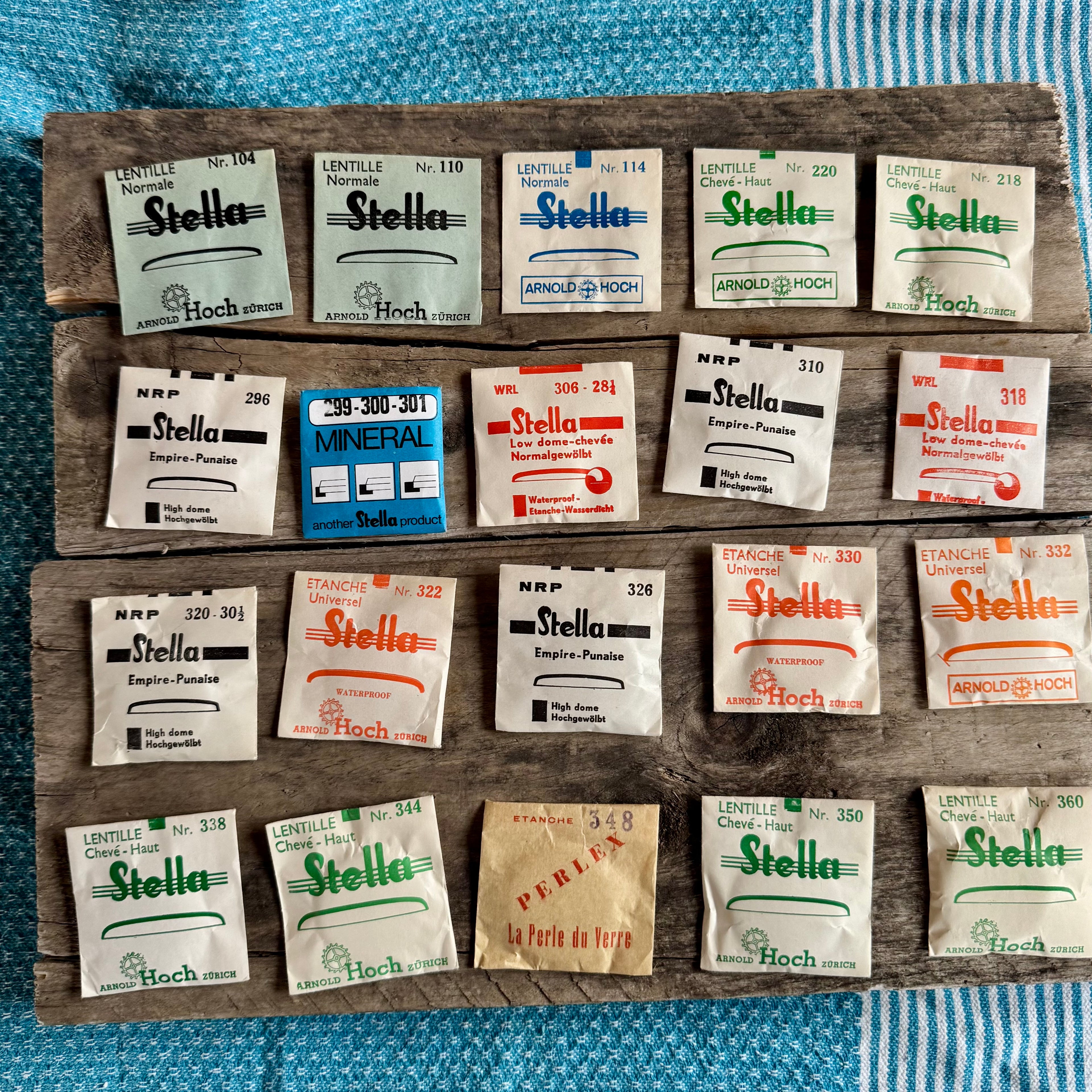 Zestaw oryginalnych szkiełek zegarkowych STELLA – vintage 2