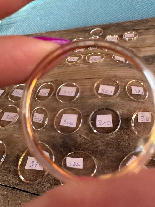 Szkiełko do zegarka vintage z ringiem / tension ring – zestaw 33 szt